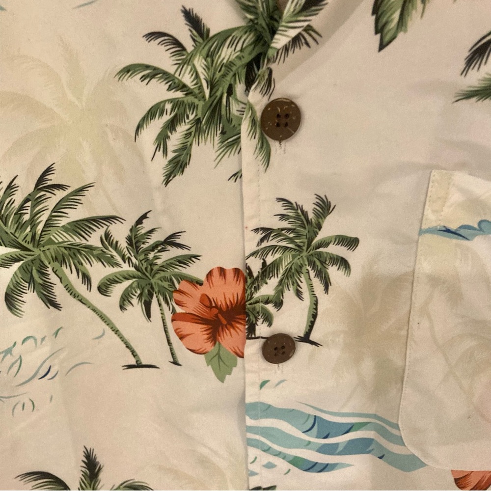 Men’s Tropical Storm Beach Tropical Hawaiian Print Button Down Shirt Size Large - Picture 4 of 7